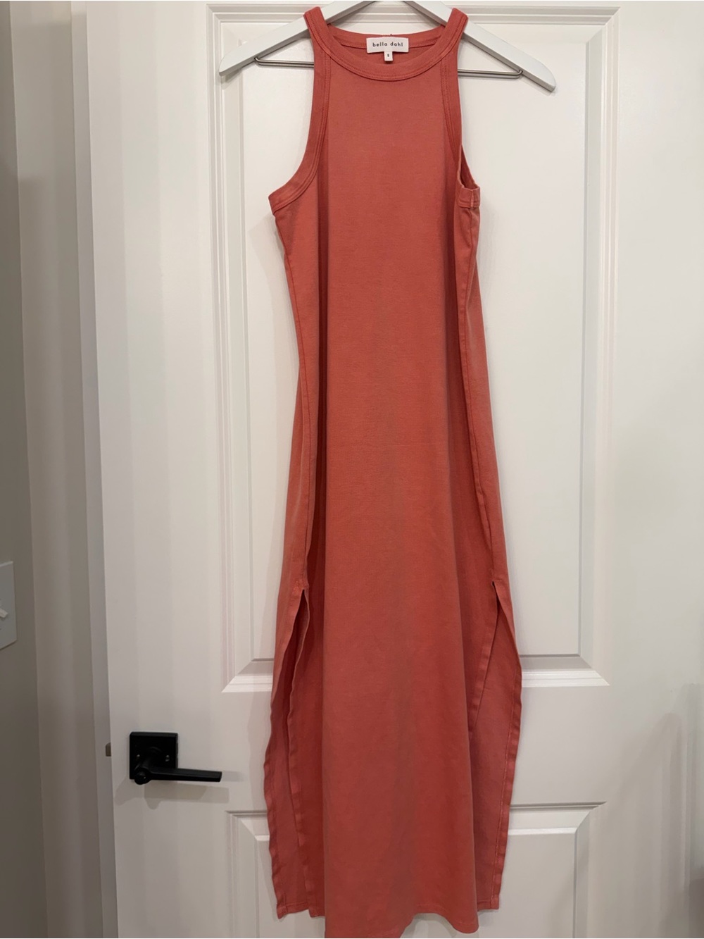 Bella Dahl Rust Terracotta Sleeveless Maxi Dress Side Slit S